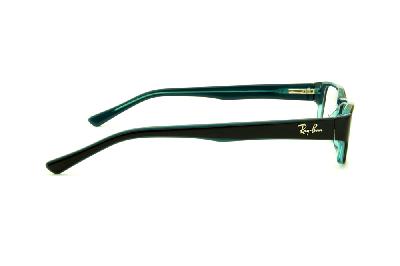 Óculos Ray-Ban RB 5246 preto com verde água e logo prata