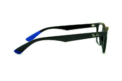 Óculos de grau Ray-Ban acetato chumbo com ponteiras emborrachadas azul