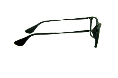 Óculos grau Ray-Ban acetato preto fosco com haste de metal grafite