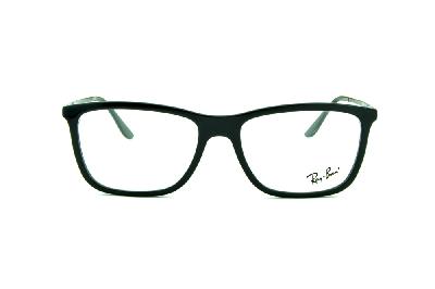 Óculos Ray-Ban RB 7061 acetato preto com haste de metal preta e mola flexível