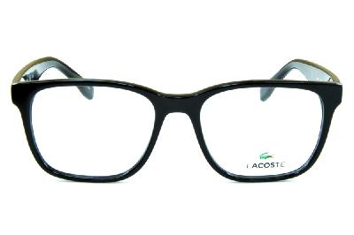 Óculos Lacoste L2748 Preto brilhante com logo de metal nas hastes