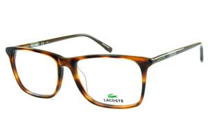 Óculos de grau Lacoste acetato Demi tartaruga efeito onça hastes finas para homens e mulheres