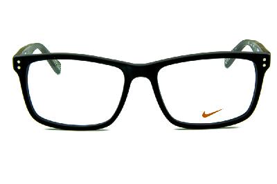 Óculos Nike 7238 Preto fosco com haste cinza e logo de metal