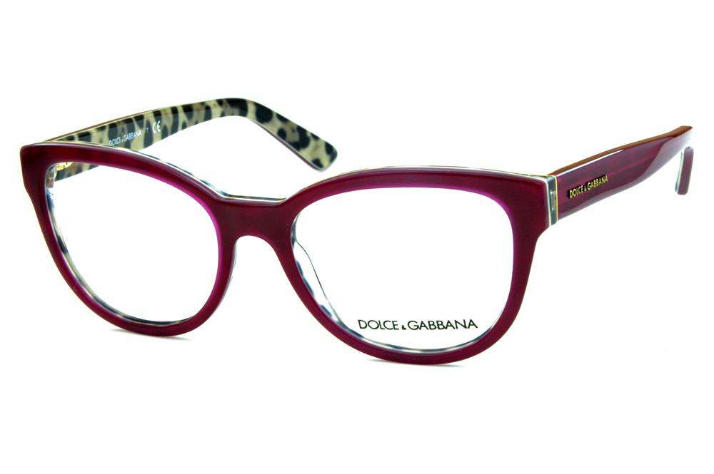 Óculos Dolce & Gabbana DG3209 Bordô onça na parte interna feminino