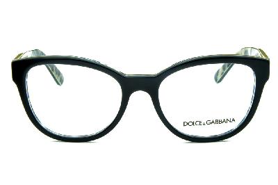 Óculos Dolce & Gabbana em acetato preto com onça parte interna para mulheres