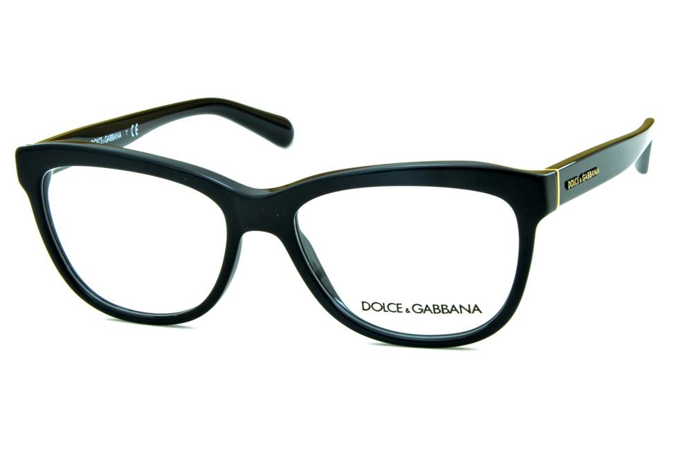 Óculos Dolce & Gabbana DG3244 acetato preto piano feminino