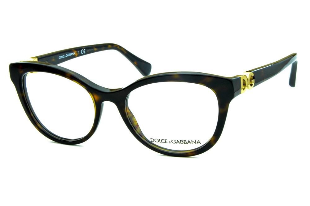Óculos Dolce & Gabbana DG3250 Marrom tartaruga logo de metal feminino