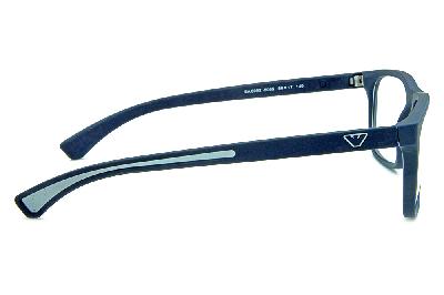 Óculos Emporio Armani EA 3092 Azul fosco com detalhe de metal no logo e nas hastes