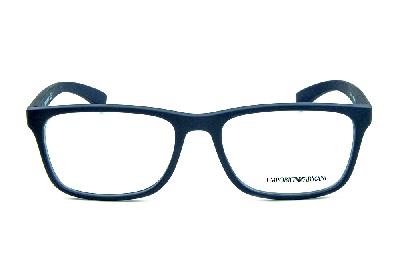 Óculos Emporio Armani EA 3092 Azul fosco com detalhe de metal no logo e nas hastes