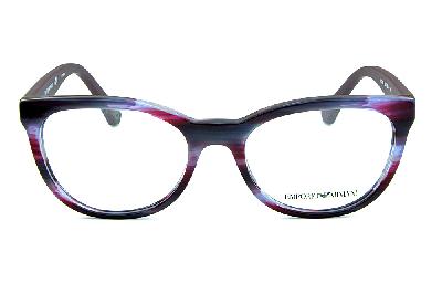 Óculos de grau Emporio Armani lilás e roxo mesclado hastes emborrachadas para mulheres