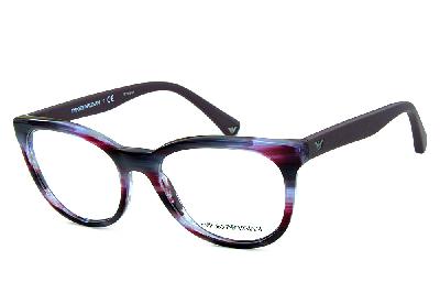 Óculos de grau Emporio Armani lilás e roxo mesclado hastes emborrachadas para mulheres