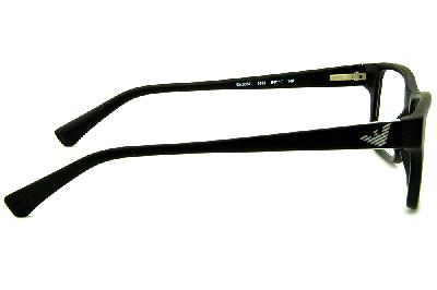 Óculos Emporio Armani EA 3057 preto fosco com friso branco nas hastes