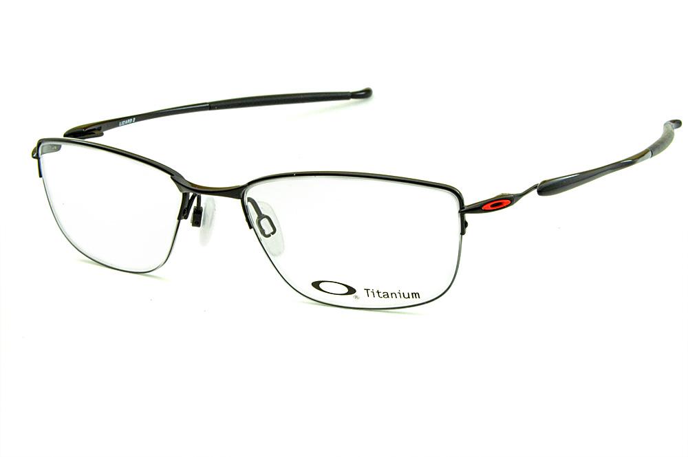 Óculos Oakley OX5120 Lizard 2 Titanium preto com detalhe vermelho