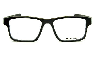 Óculos Oakley OX 8040 Chamfer 2 Acetato Preto com detalhes cinza nas hastes