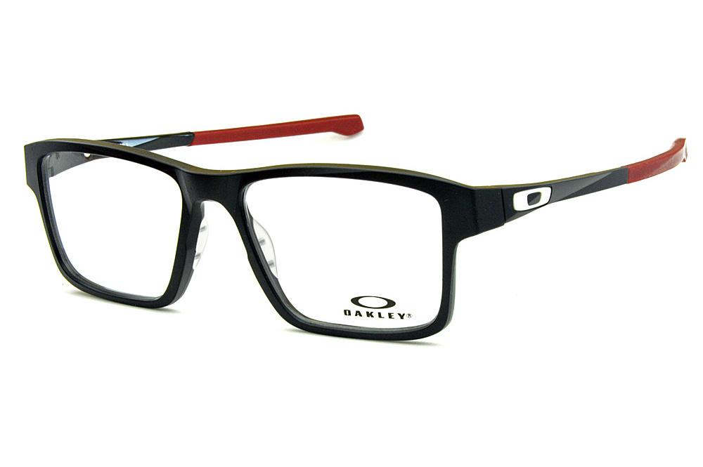 Óculos Oakley OX8040 Chamfer 2.0 Acetato Preto com Logo Branco
