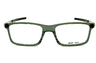 Óculos de grau Oakley Pitchman acetato cinza translúcido hastes metal para homens