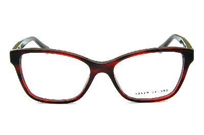 Óculos de grau Ralph Lauren em acetato vermelho e vinho mesclados para mulheres