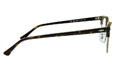 Óculos Ray-Ban Clubmaster RB 5154 Acetato marrom tartaruga com aro e ponte em metal grafite