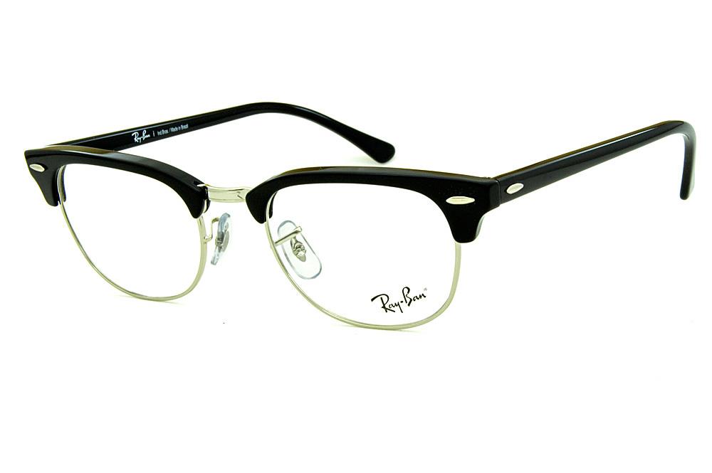 Óculos Ray-Ban Clubmaster RB5154 Acetato preto metal prata