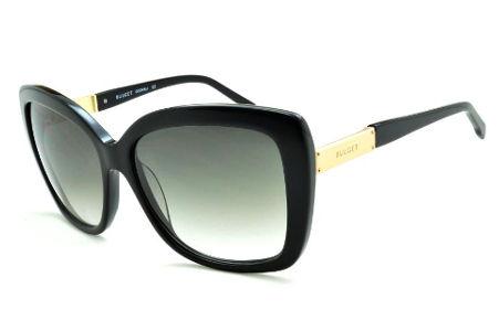 Óculos de Sol Bulget modelo gatinho cor preto e detalhe dourado