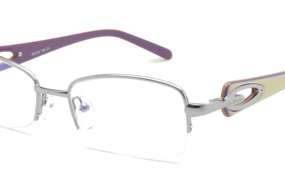 Óculos Ilusion SL5023 lilás fio de nylon roxo e marfim metal feminina