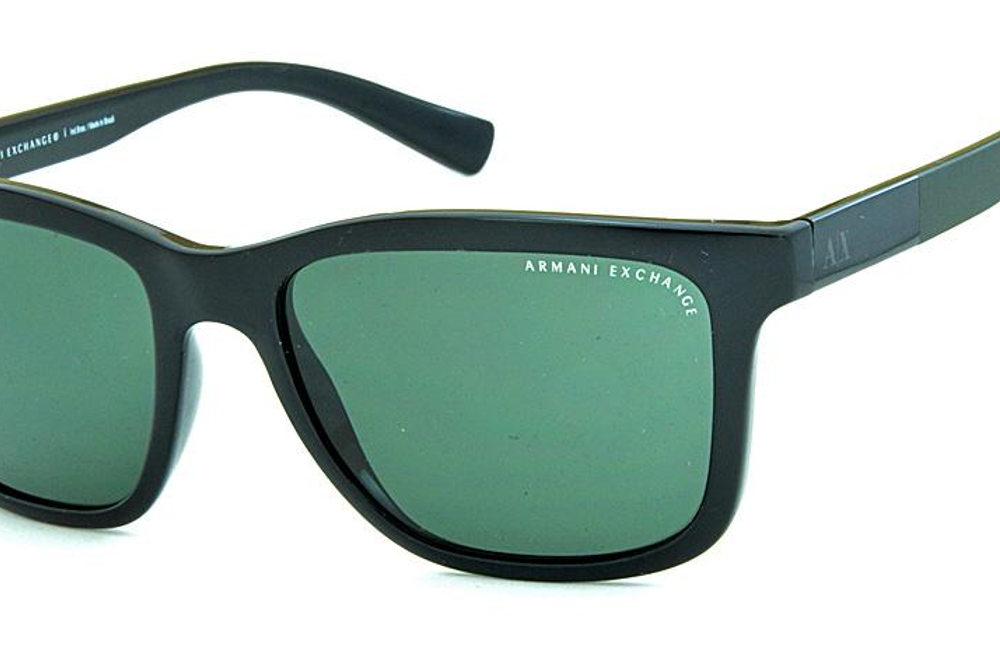 Óculos de Sol Armani Exchange AX4045SL preto quadrado em acetato
