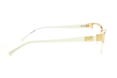 Óculos Bulget dourado em nylon com haste branca flexível de mola