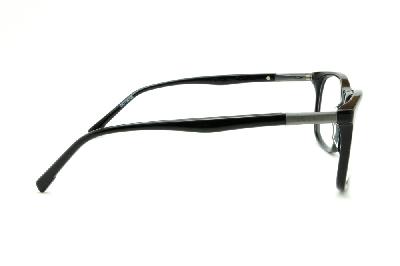 Óculos Bulget preto com haste preta e detalhe cinza flexível de mola