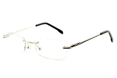 Óculos Ilusion prata modelo parafusado com haste preto e prata