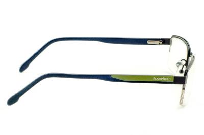 Óculos Ilusion preto com haste azul marinho e detalhe verde flexível de mola