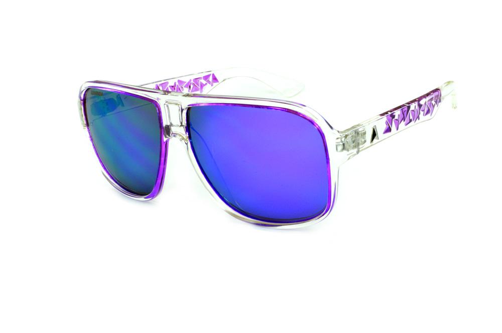 Óculos Absurda Calixtin transparente lente violeta/roxo espelhado