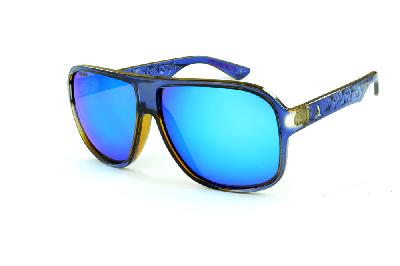 Óculos Absurda Calixto azul/café com lente espelhada