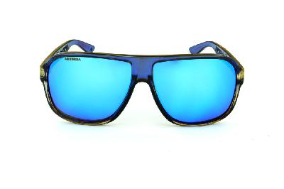 Óculos Absurda Calixto azul/café com lente espelhada