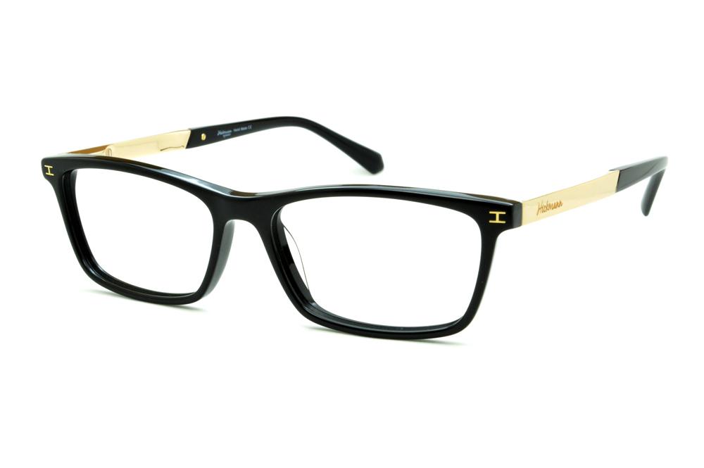 Óculos Ana Hickmann HI6015 preto haste metal dourada