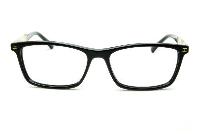 Óculos Ana Hickmann HI 6015 acetato preto com haste metal dourada