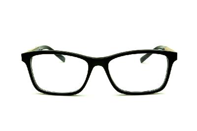 Óculos Ana Hickmann AH 6234 acetato preto quadrado com haste dourada
