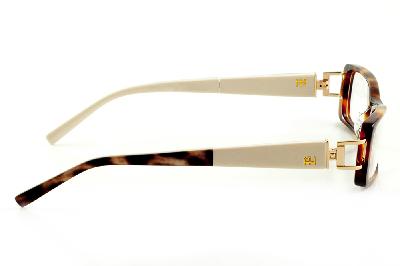 Óculos Ana Hickmann AH 6127N tartaruga com haste giratória branca