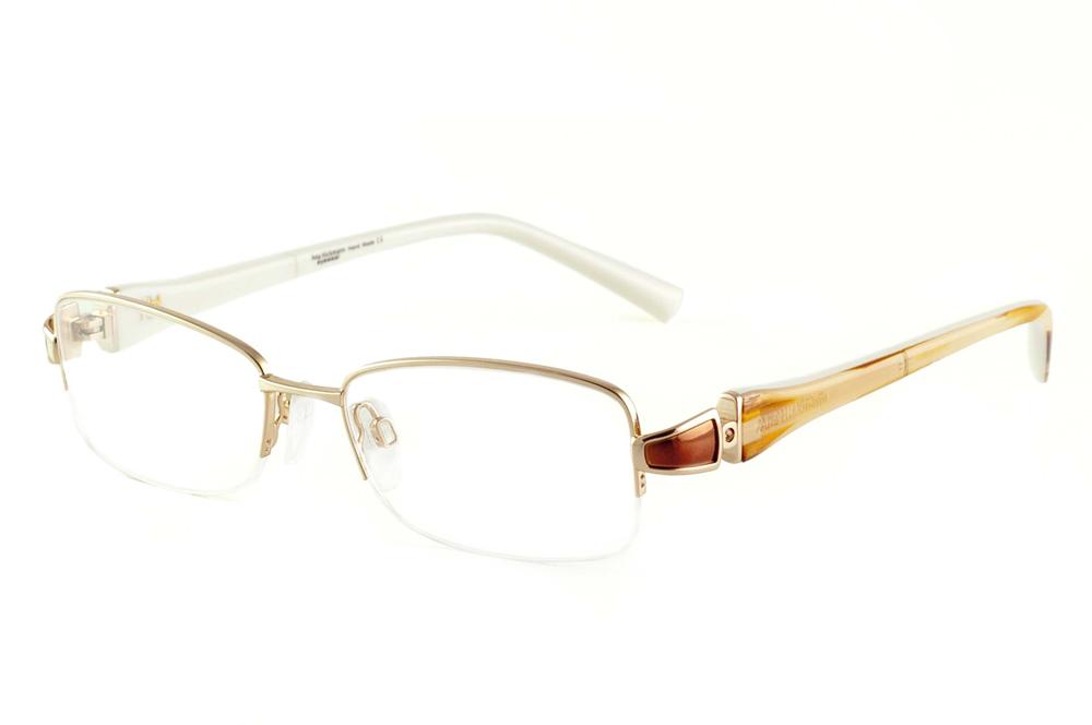Óculos Ana Hickmann AH1233 dourado haste marfim/caramelo feminino