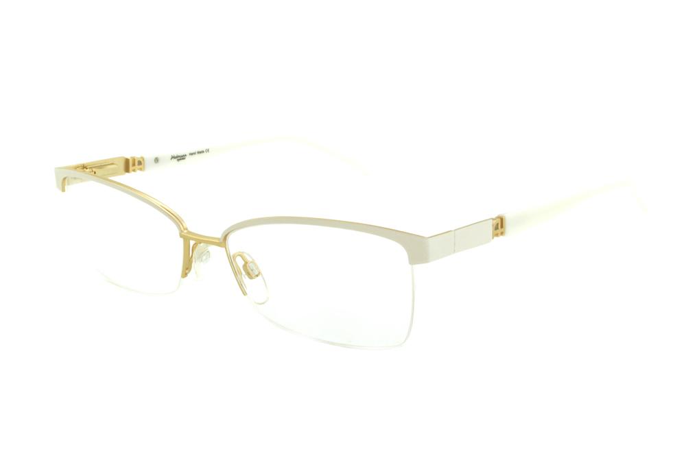 Óculos Ana Hickmann AH1237 branco e dourado fio de nylon feminino