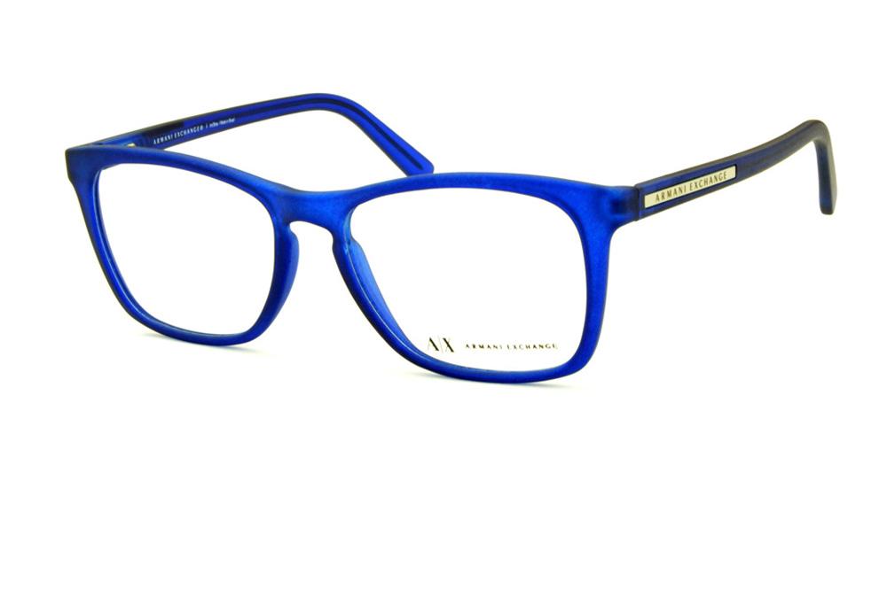 Óculos Armani Exchange AX3012 azul royal fosco detalhe prata