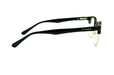 Óculos de grau Atitude modelo clubmaster preto e dourado para homens e mulheres