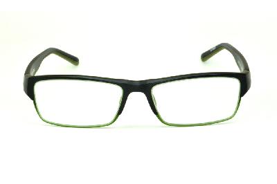 Óculos Atitude TR90 preto com haste preta e detalhe em verde musgo