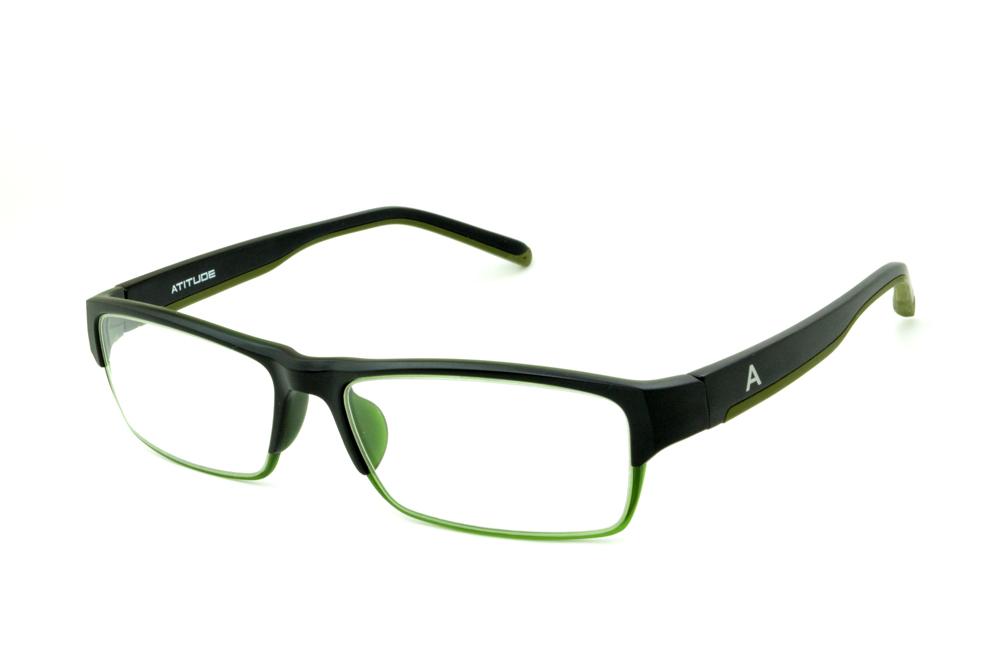 Óculos Atitude AT4007 TR90 preto detalhe verde musgo