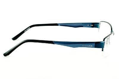 Óculos Atitude azul marinho com haste azul/preto flexível de mola