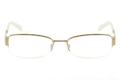 Óculos Atitude dourado com haste branca flexível de mola