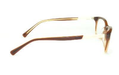 Óculos Atitude em acetato caramelo mesclado e detalhe palha com haste flexível de mola
