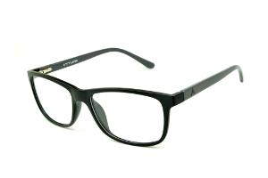 Óculos de grau Atitude em acetato preto com haste cinza para homens