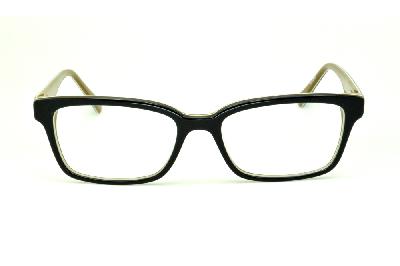 Óculos Atitude em acetato tricolor com haste preta/caramelo flexível de mola