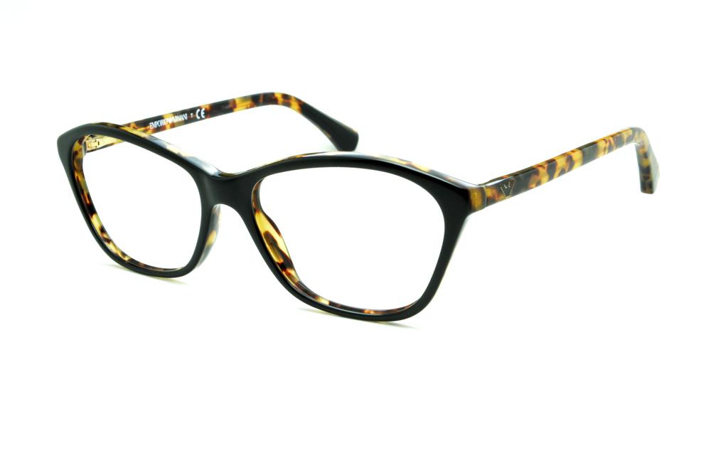 Óculos Emporio Armani EA3040 acetato gatinho preto e demi tartaruga