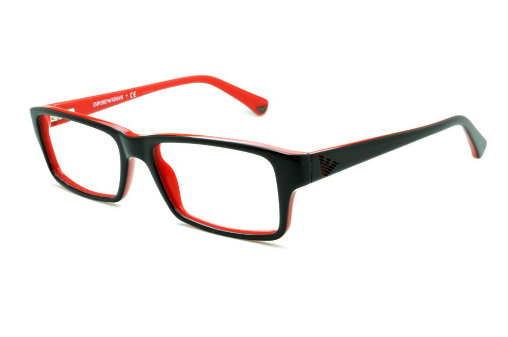 Óculos Emporio Armani EA3003 preto e vermelho em acetato